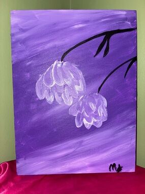 “Clara” - M.F Original Purple Floral Canvas Painting